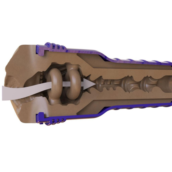 Мастурбатор-вагина Fleshlight Boost Bang Medium Dark Flesh, плавающие кольца Turbo Tech