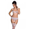 Сексуальный комплект с поясом для чулок Passion LOVELIA SET XXL/XXXL, white
