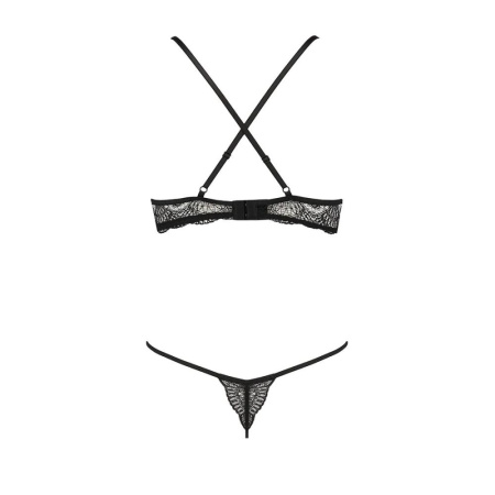 Комплект белья Passion Exclusive QUENTRIS BIKINI L/XL, black, стринги и полуоткрытый лиф || Комплект білизни Passion Exclusive QUENTRIS BIKINI L/XL, black, стрінги і напіввідкритий ліф || Setris Bikini Black L / XL - Passion EXCLUSIVE, Thongs and Semi-open Lifts