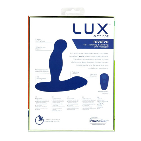 Массажер простаты с ротацией и вибрацией Lux Active Revolve, пульт ДУ || Масажер простати з ротацією та вібрацією Lux Active Revolve, пульт ДК || Prostate massager with rotary and vibration Lux Active Revolve, remote REMOTE