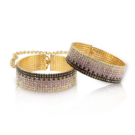Лакшери наручники-браслеты с кристаллами Rianne S: Diamond Cuffs, подарочная упаковка || Лакшері наручники-браслети з кристалами Rianne S: Diamond Cuffs, подарункове паковання || Luxury cuff bracelets with crystals Rianne S: Diamond Cuffs in atlas packaging