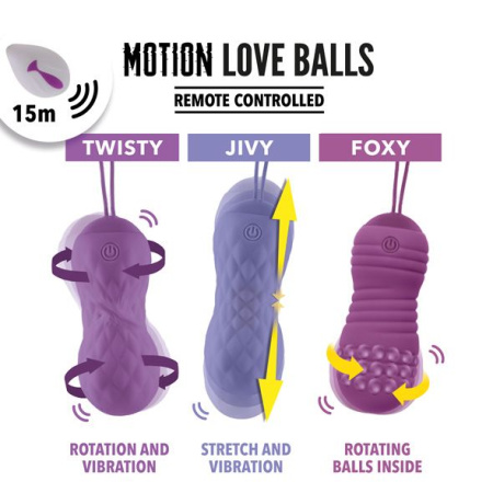 Вагинальные шарики с массажем и вибрацией FeelzToys Motion Love Balls Jivy с пультом ДУ, 7 режимов || Вагінальні кульки з масажем і вібрацією FeelzToys Motion Love Balls Jivy з пультом ДК, 7 режимів || Simulator balls with movements up-down and vibration FeelzToys Motion Love Balls Jivy with remote