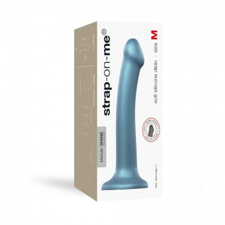 Насадка для страпона Strap-On-Me Mono Density Dildo Blue M, диам. 3,3см, однослойный силикон, гибкий || Насадка для страпону Strap-On-Me Mono Density Dildo M Blue, діам. 3,3 см, одношаровий силікон, гнучк || Dildo sleeve for denim Strap-On-Me Mono Density Dildo Blue M, 18x3,3cm