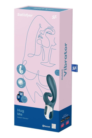 Смарт вибратор кролик Satisfyer Hug Me Bluegrey, 2 мотора, диаметр 4,2см, широкая клиторальная часть || Смарт вібратор-кролик Satisfyer Hug Me Bluegrey, 2 мотори, діаметр 4,2см, широка кліторальна частина || Satisfyer Hug ME BlueGrey smartwibrator, 2 motors, diameter 4.2cm, wide clitoris