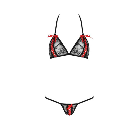 Комплект белья Passion MELISSA BIKINI S/M, black, лиф со шнуровкой и трусики стринги || Комплект білизни Passion MELISSA BIKINI S/M, black, ліф зі шнурівкою і трусики стрінги || Set lingerie MELISSA BIKINI black S/M - Passion: bodice with lacing and panties thong