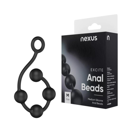 Анальные шарики Nexus Excite Medium Anal Beads, силикон, макс. диаметр 2,5 см || Анальні кульки Nexus Excite Medium Anal Beads, силікон, макс. діаметр 2,5 см || Anal balls Nexus Excite Medium Anal Beads
