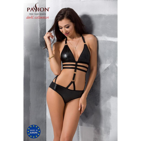 Боди монокини под латекс Passion Exclusive LAMIS BODY L/XL, black