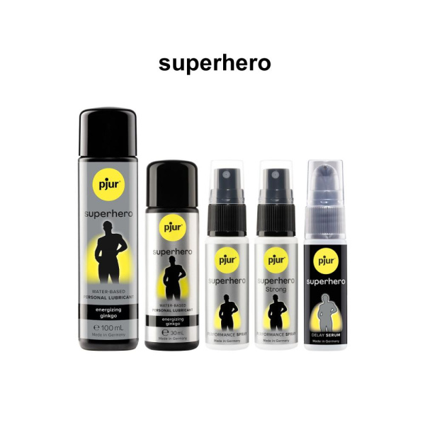 Стимулирующий лубрикант на водной основе pjur Superhero Energizing glide 100 мл, с экстрактом гинкго билоба