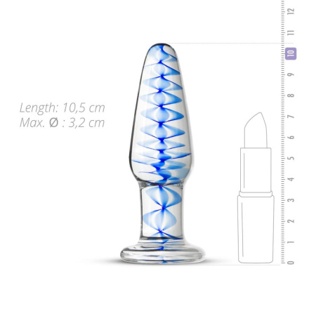 Стеклянная анальная пробка с внутренней спиралью Gildo Glass Buttplug No. 23 || Скляна анальна пробка з внутрішньою спіраллю Gildo Glass Buttplug No. 23 || Glass anal plug with is spiralyu Gildo Glass Buttplug No. 23
