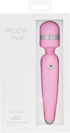 Роскошный вибромассажер PILLOW TALK - Cheeky Pink с кристаллом Swarovsky, плавное повышение мощности || Розкішний вібромасажер PILLOW TALK - Cheeky Pink з кристалом Swarovsky, плавне підвищення потужності || Massager with crystal Swarovski PILLOW TALK - Cheeky Pink