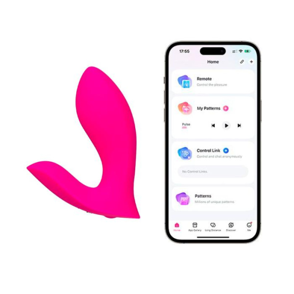Смарт-вибратор в трусики Lovense Flexer, манящее движение + вибрация, стимуляция клитора и точки G