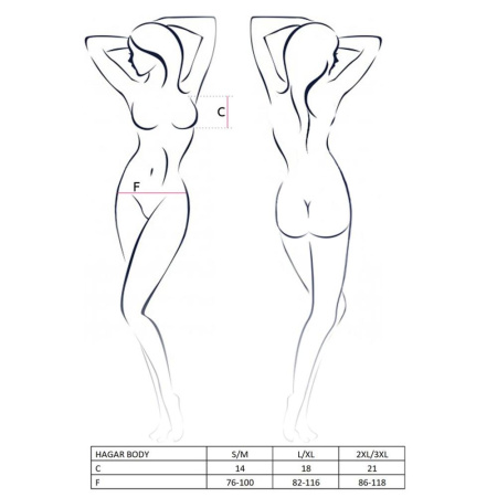 Боди-монокини Passion Exclusive HAGAR BODY XXL/XXXL, black || Боди-монокини Passion Exclusive HAGAR BODY XXL/XXXL, black || Bodysuit monokini HAGAR BODY black XXL/XXXL - Passion Exclusive