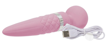 Вибромассажер 2в1 PILLOW TALK - Sultry Pink, классический массажер и вибратор с ротацией, подогрев || Вібромасажер 2в1 PILLOW TALK - Sultry Pink, класичний масажер і вібратор з ротацією, підігрів || Massager PILLOW TALK - Sultry Pink +Swarovski