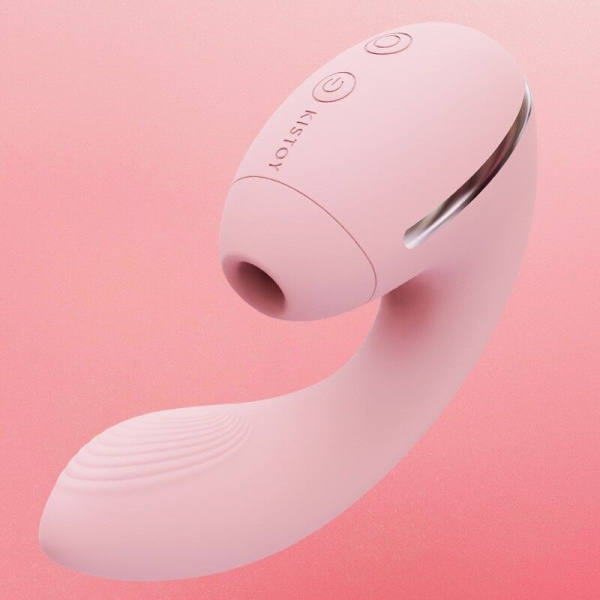 Вакуумный вибратор KISSTOY Tina Mini Pink, вагинально-клиторальный