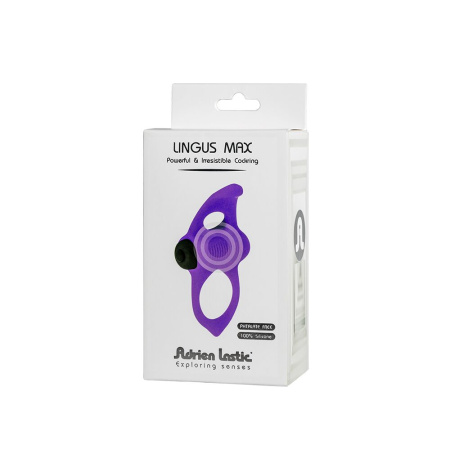 Эрекционное виброкольцо Adrien Lastic Lingus MAX Violet с язычком для стимуляции клитора || Ерекційне віброкільце Adrien Lastic Lingus MAX Violet з язичком для стимуляції клітора || Erection vibroring with stimulator clitoris Adrien Lastic Lingus MAX Violet
