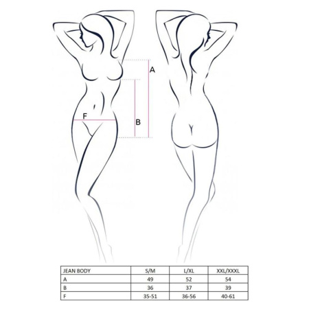 Боди монокини под латекс Passion JEAN BODY L/XL, black || Боді монокіні під латекс Passion JEAN BODY L/XL, black || Body Monokini under Latex Jean Body Black L / XL - Passion