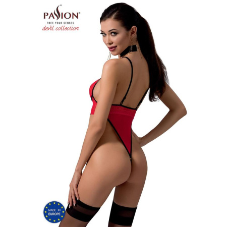 Боди с высоким вырезом бедра Passion Exclusive AKITA BODY S/M, red || Боді з високим вирізом стегна Passion Exclusive AKITA BODY S/M, red || Bodysuit with high cut hips AKITA BODY red S/M - Passion Exclusive