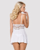 Сатиновый пеньюар с кружевом Obsessive 810-BAB-2 babydoll & thong S/M, белый, пеньюар, танга || Сатиновий пеньюар із мереживом Obsessive 810-BAB-2 babydoll & thong S/M, білий, пеньюар, танга || Satinovyy peignoir with lace Obsessive 810-BAB-2 babydoll & thong S/M, white, peignoir, ivannes