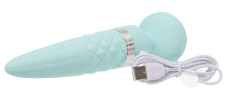 Вибромассажер 2в1 PILLOW TALK - Sultry Teal, классический массажер и вибратор с ротацией, подогрев || Вібромасажер 2в1 PILLOW TALK - Sultry Teal, класичний масажер і вібратор з ротацією, підігрів || Massager PILLOW TALK - Sultry Teal
