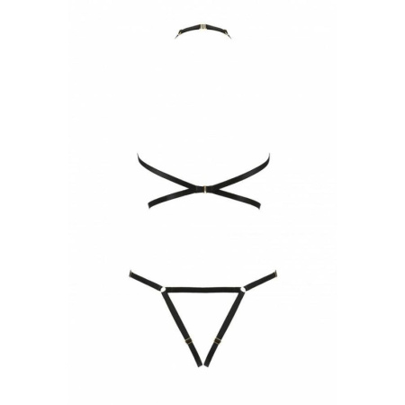 Портупея-боди из стреп Passion Exclusive IVENA S/M, black || Портупея-боді зі стреп Passion Exclusive IVENA S/M, black || Body harness from body-mesh IVENA black S/M - Passion Exclusive