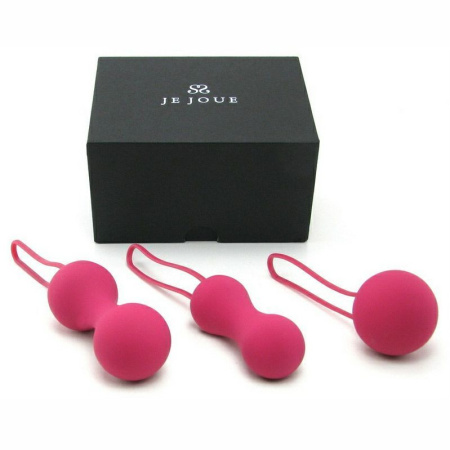 Набор вагинальных шариков Je Joue - Ami Fuchsia, диаметр 3,8-3,3-2,7см, вес 54-71-100гр  + подарок косметичка || Набір вагінальних кульок Je Joue - Ami Fuchsia, діаметр 3,8-3,3-2,7см, вага 54-71-100гр  + подарунок косметичка || Set vaginal balls Je Joue - Ami Fuchsia