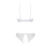 Комплект из бра, трусиков с ажурным декором и открытым шагом Passion URSULA SET S/M, white || Комплект із бра, трусиків з ажурним декором та відкритим кроком Passion URSULA SET S/M, white || Set: 5xl, panties with weave decor and fights shagom Ursula Set white S/M — Passion
