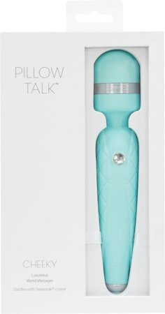 Роскошный вибромассажер PILLOW TALK - Cheeky Teal с кристаллом Swarovski, плавное повышение мощности || Розкішний вібромасажер PILLOW TALK - Cheeky Teal з кристалом Swarovski, плавне підвищення потужності || Massager PILLOW TALK - Cheeky Teal with crystal Swarovski