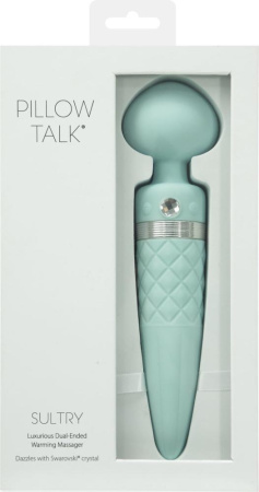 Вибромассажер 2в1 PILLOW TALK - Sultry Teal, классический массажер и вибратор с ротацией, подогрев || Вібромасажер 2в1 PILLOW TALK - Sultry Teal, класичний масажер і вібратор з ротацією, підігрів || Massager PILLOW TALK - Sultry Teal