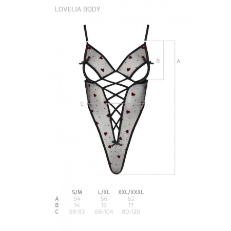 Эротическое боди с рисунком Passion LOVELIA BODY XXL/XXXL, black || Еротичний боді з малюнком Passion LOVELIA BODY XXL/XXXL, black || LOVELIA BODY black XXL/XXXL - Passion