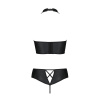 Комплект из эко-кожи Passion NANCY BIKINI S/M, black, бра и трусики с имитацией шнуровки || Комплект з еко-шкіри Passion NANCY BIKINI S/M, black, бра та трусики з імітацією шнурівки || Set from eco-leather Nancy Bikini black S/M - Passion, 5xl and panties with imitation lacing