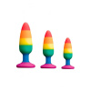 Силиконовая анальная пробка Wooomy Hiperloo Silicone Rainbow Plug M, диаметр 2,9 см, длина 11 см || Силіконова анальна пробка Wooomy Hiperloo Silicone Rainbow Plug M, діаметр 2,9 см, довжина 11 см || 