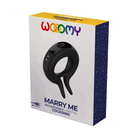 Эрекционное виброкольцо Wooomy Marry Me, перезаряжаемое, 10 режимов вибрации, диаметр 4 см || Ерекційне віброкільце Wooomy Marry Me, перезаряджувальне, 10 режимів вібрації, діаметр 4 см || Erection vibroring Wooomy Marry Me, vibe, 10 vibration modes, diameter 4 cm