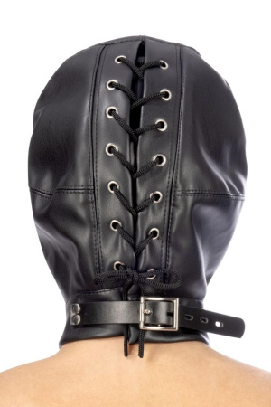 Капюшон с кляпом для БДСМ Fetish Tentation BDSM hood in leatherette with removable gag || Капюшон з кляпом для БДСМ Fetish Tentation BDSM hood in leatherette with removable gag || Hood with gag for BDSM Fetish Tentation BDSM hood in leatherette with removable gag
