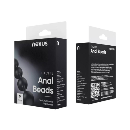 Анальные шарики Nexus Excite Medium Anal Beads, силикон, макс. диаметр 2,5 см || Анальні кульки Nexus Excite Medium Anal Beads, силікон, макс. діаметр 2,5 см || Anal balls Nexus Excite Medium Anal Beads