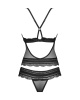 Полупрозрачный набор с украшениями Obsessive Ivannes top & thong S/M, черный, топ и танга || Напівпрозорий набір з прикрасами Obsessive Ivannes top & thong S/M, чорний, топ та танга || A translucent set with decorations ObsESIVE IVANNES TOP & TONG S/M, Black, Top and Tanga