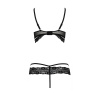 Комплект белья Passion Exclusive SARIA SET OpenBra L/XL, black, стрэпы, откртый лиф, стринги || Комплект білизни Passion Exclusive SARIA SET OpenBra L/XL, black, стрепи, відкритий ліф, стрінги || Set lingerie SARIA SET OpenBra black L/XL - Passion Exclusive: strugs, open bodice, thong