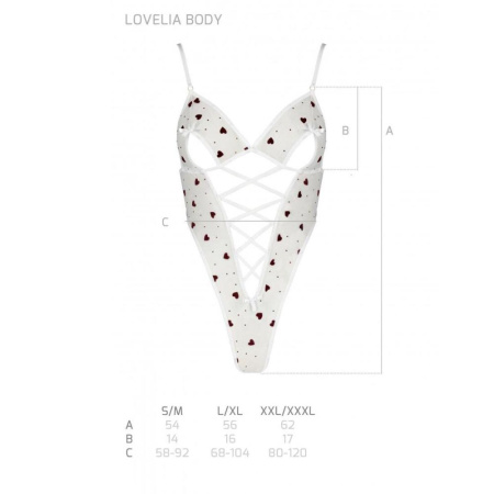 Эротическое боди с рисунком Passion LOVELIA BODY XXL/XXXL, white || Еротичний боді з малюнком Passion LOVELIA BODY XXL/XXXL, white || LOVELIA BODY white XXL/XXXL - Passion
