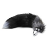 Металлическая анальная пробка Лисий хвост Alive Black And White Fox Tail M, диаметр 3,4 см || Металева анальна пробка Лисячий хвіст Alive Black And White Fox Tail M, діаметр 3,4 см || 
