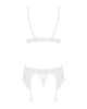 Кружевной комплект белья Obsessive 810-SEG-1 L/XL White, бюстгальтер, стринги, пояс для чулок || Мереживний комплект білизни Obsessive 810-SEG-1 L/XL White, бюстгальтер, стрінги, пояс для панчіх || Lace lingerie set with ObsESIVE 810-Seg-1L/XL belt, white, bra, string, string, belt for