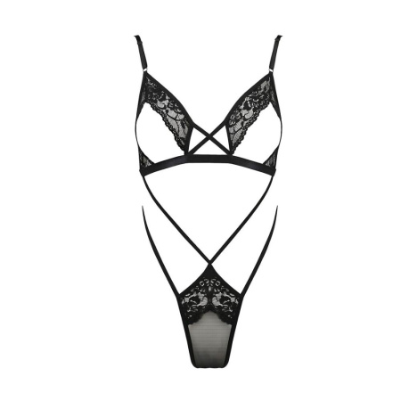 Боди-монокини с открытой грудью Passion DIABOLINA BODY S/M, black || Боді-монокіні з відкритими грудьми Passion DIABOLINA BODY S/M, black || Bodysuit monokini with open breast DIABOLINA BODY black S/M - Passion