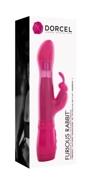 Вибратор Dorcel Furious Rabbit с вращением и  возвратно-поступательными движениями головки, вибрация