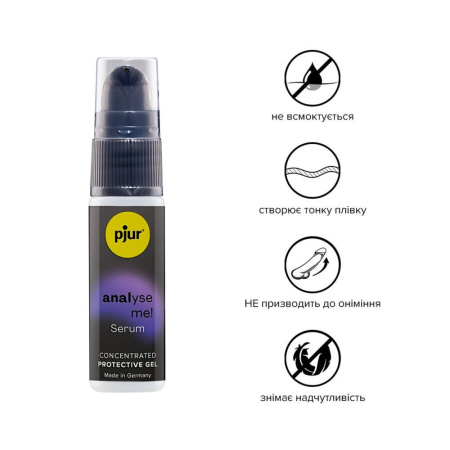 Расслабляющая анальная сыворотка pjur analyse me! Serum 20 мл, образует пленку, без анестетиков || Розслаблювальна анальна сироватка pjur analyse me! Serum 20 мл, утворює плівку, без анестетиків || Relaxing anal gel PJUR ANALYSE ME! SERUM, 20ML