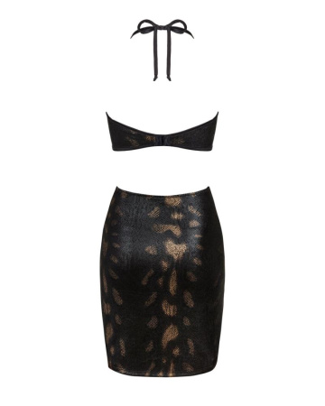 Платье под змеиную кожу Obsessive Vivianty dress XS/S, черное || Сукня під зміїну шкіру Obsessive Vivianty dress XS/S, чорна || Dress under snake skin Obsessive Vivianty Dress Xs/S, black