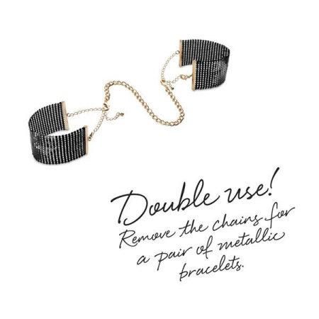 Наручники Bijoux Indiscrets Desir Metallique Handcuffs - Black, металлические, стильные браслеты || Наручники Bijoux Indiscrets Desir Metallique Handcuffs - Black, металеві, стильні браслети || Handcuffs Bijoux Indiscrets Desir Metallique Handcuffs - Black, in atlas packaging